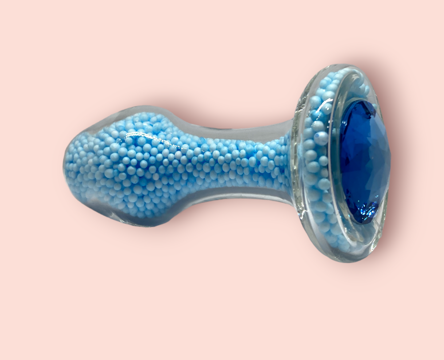 Plug anal Vidrio Perlas Azules
