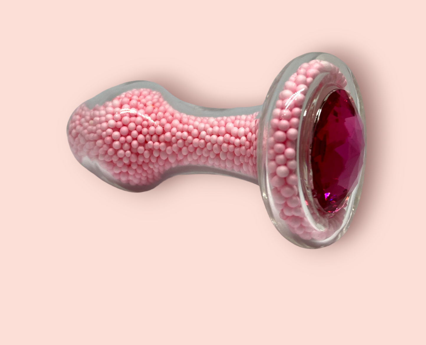 Plug Anal vidrio Perlas Rosa