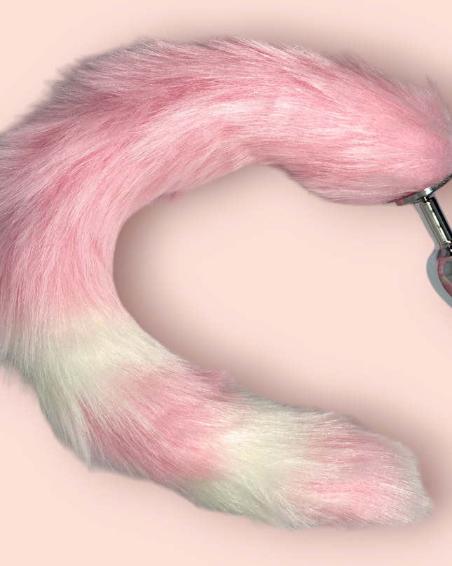 Plug Cola de Zorro Rosa/ Blanca