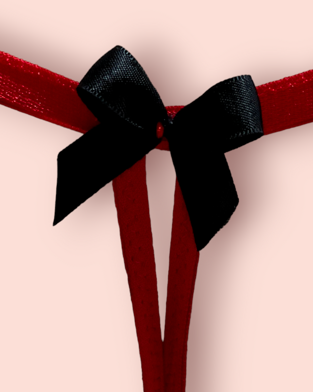 Tanga Abierta Mariposa Rojo