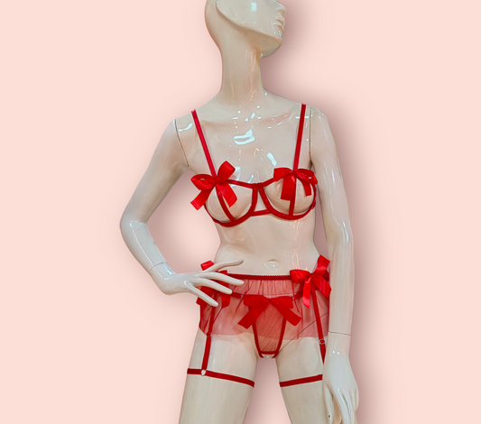 Conjunto Panty Abierto Rojo ref.08