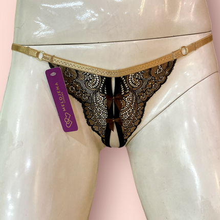 Tanga Abierta Mariposa Dorado