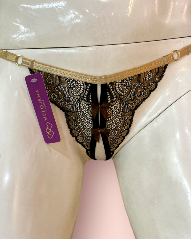 Tanga Abierta Mariposa Dorado