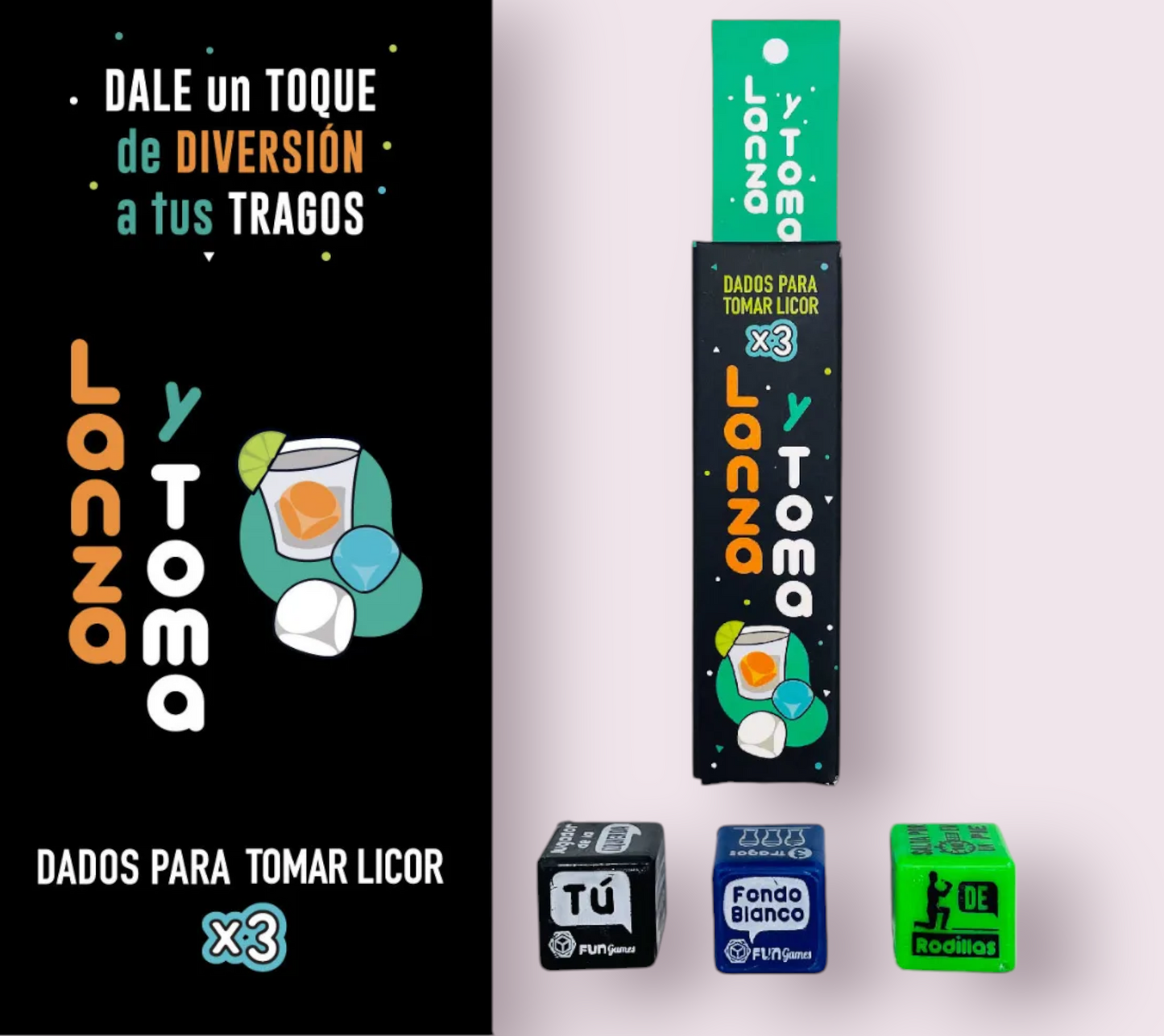 Dados Erotic Games Luminosos/ Lanza Toma