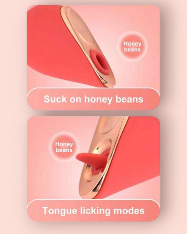 Vibrador Doble Corazón con Succión y Lengua Oem