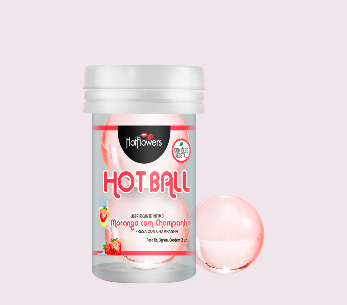 Lubricante Hot Ball Fresa- Champaña