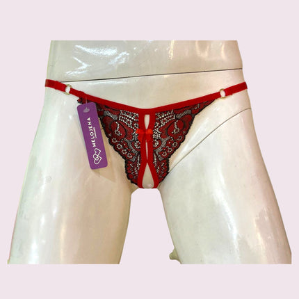 Tanga Abierta Mariposa Rojo