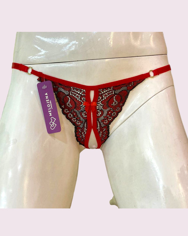 Tanga Abierta Mariposa Rojo