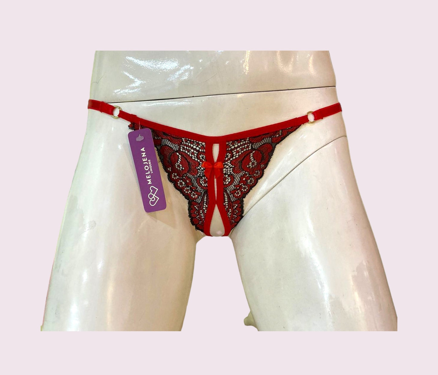 Tanga Abierta Mariposa Rojo