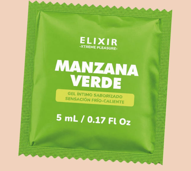 Sachet Gel Íntimo Saborizado Manzana Verde Elixir
