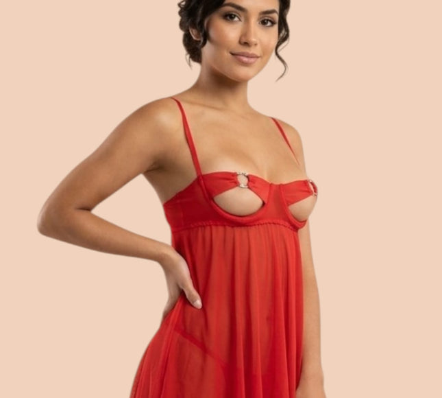 Baby Doll Rojo Piercing BE1136-Rdo
