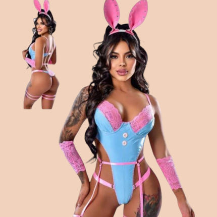 Disfraz coneja body azul/rosa ref.2000