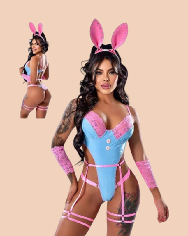 Disfraz coneja body azul/rosa ref.2000