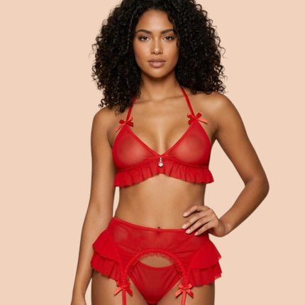 Conjunto Rojo Con Medias Be1904-Rdo