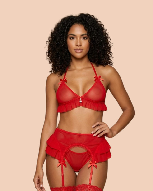 Conjunto Rojo Con Medias Be1904-Rdo