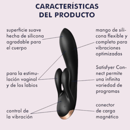 Vibrador Satisfyer Double Flex con App Negro