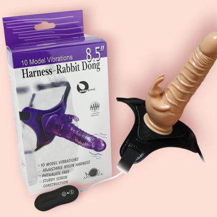 Arnes Vibrador Rabbit Dong Piel