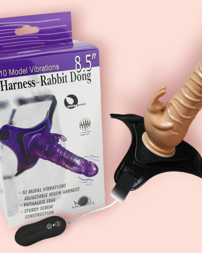Arnes Vibrador Rabbit Dong Piel