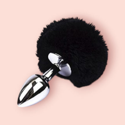 Plug cola de conejo talla S Negro