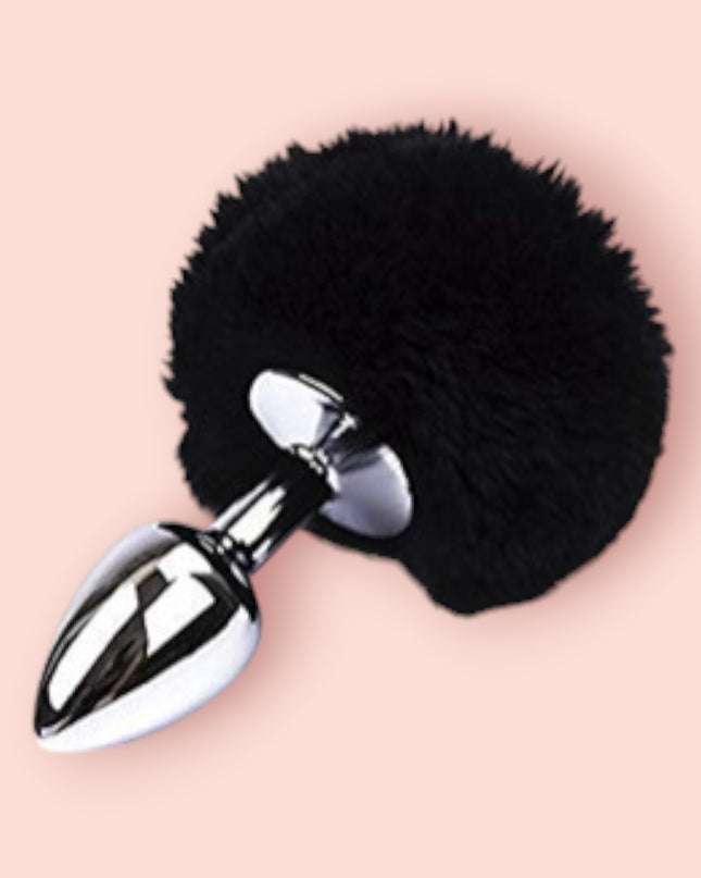 Plug cola de conejo talla S Negro