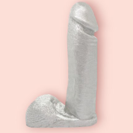 Dildo Glitter Plateado 18 cm