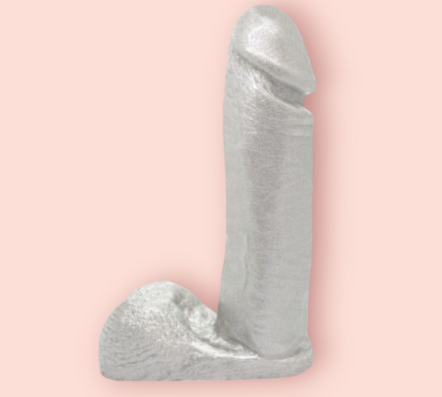 Dildo Glitter Plateado 18 cm