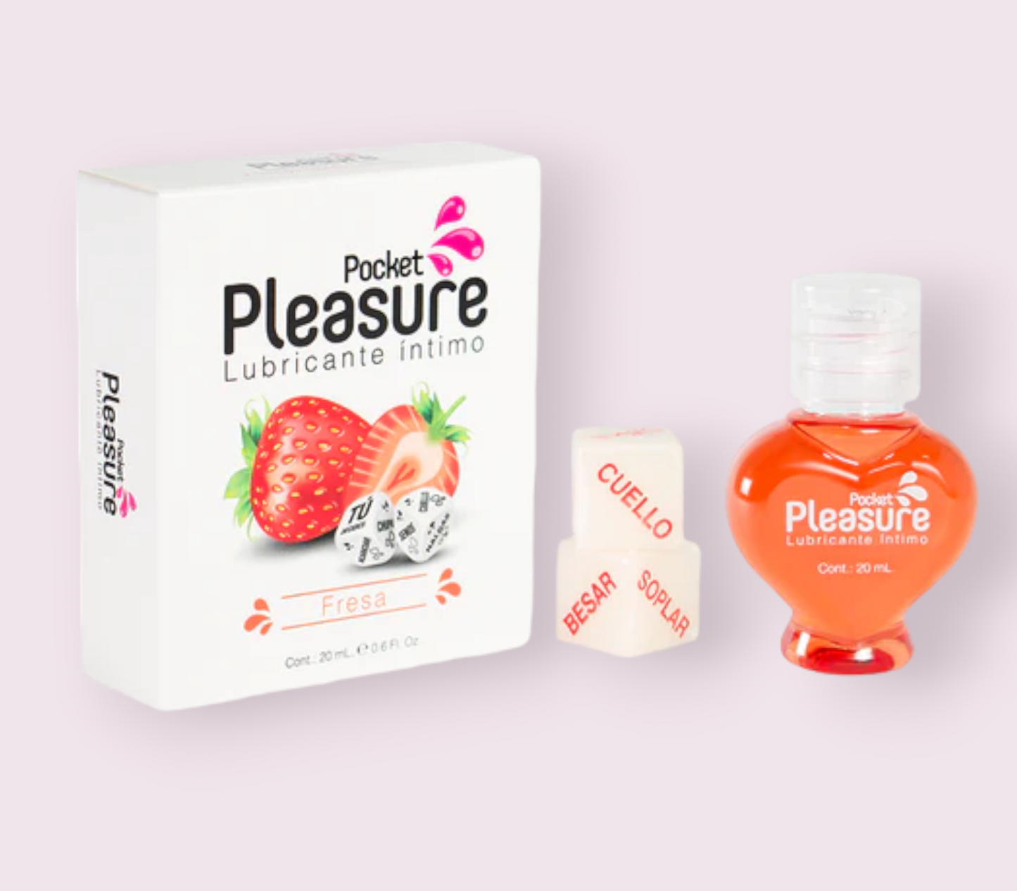 Lubricante Caliente Pleasure Pocket 20 ml Fresa