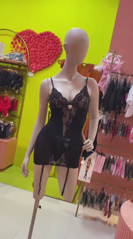 Malla Negra Con Liguero 09831