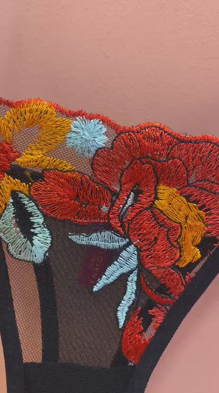 Panty Melojena Flor Roja/Amarillo