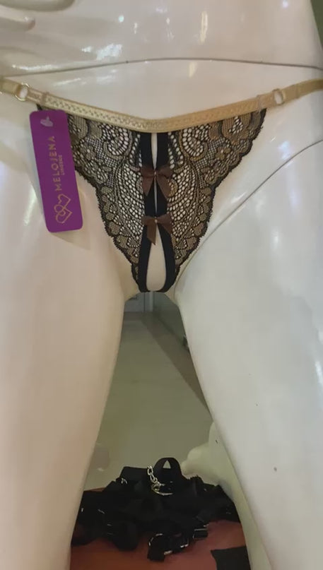 Tanga Abierta Mariposa Dorado