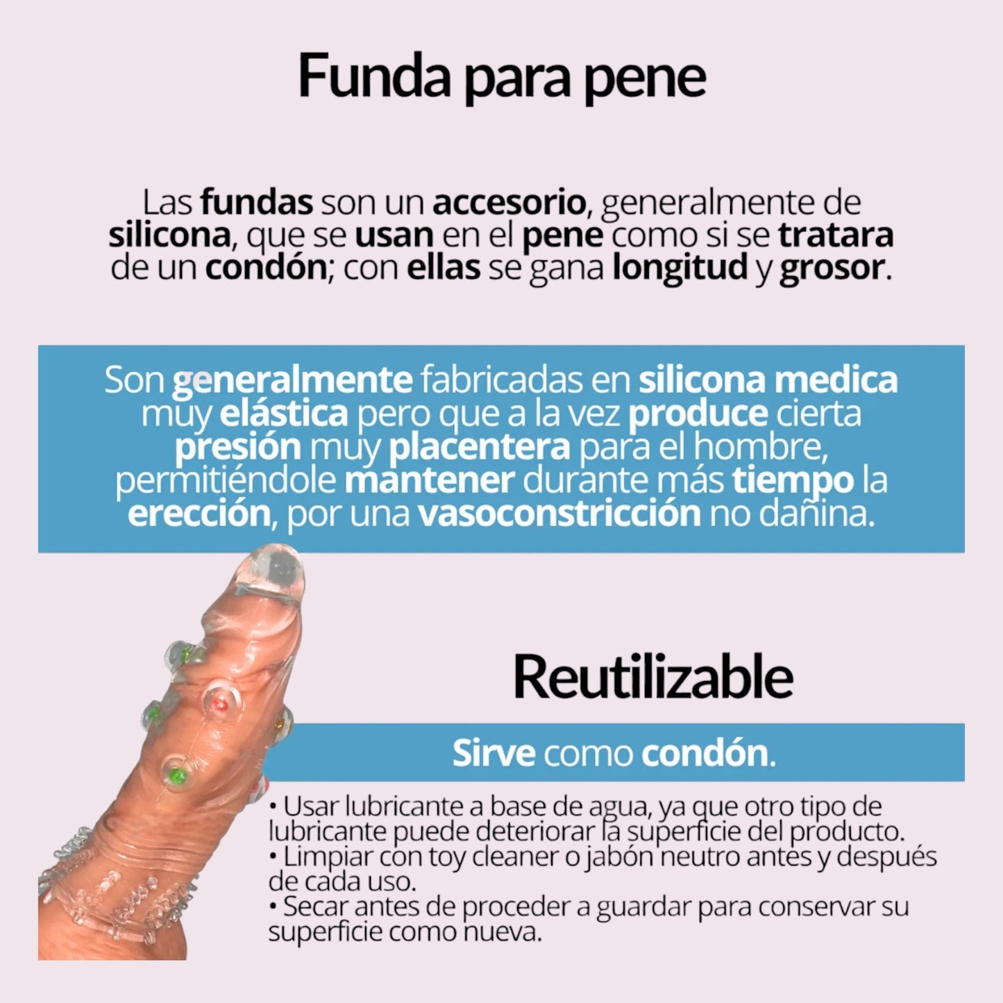 Funda Para Pene Texturizado Con Perlas
